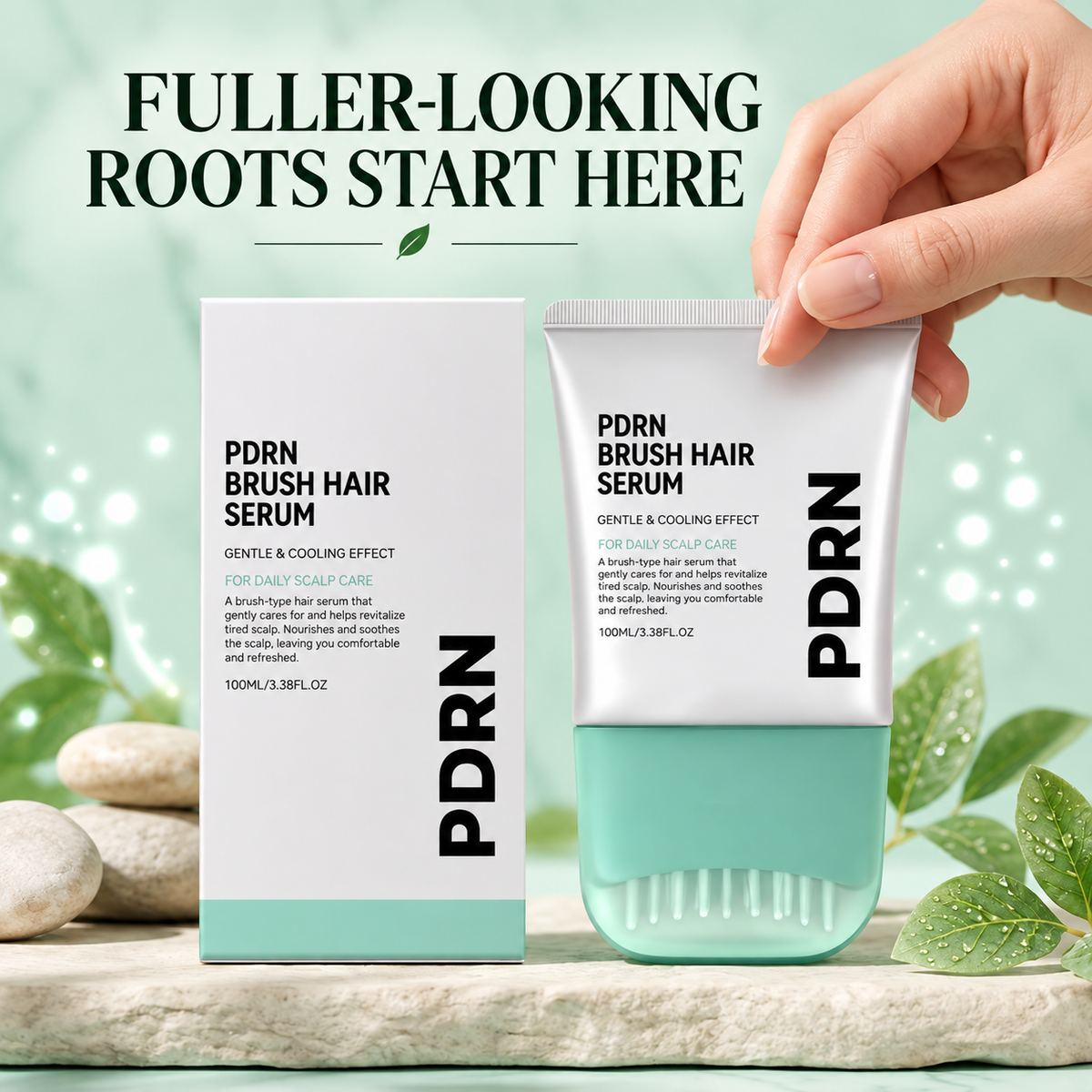PDRN Brush Hair Serum for Fuller-Looking Roots